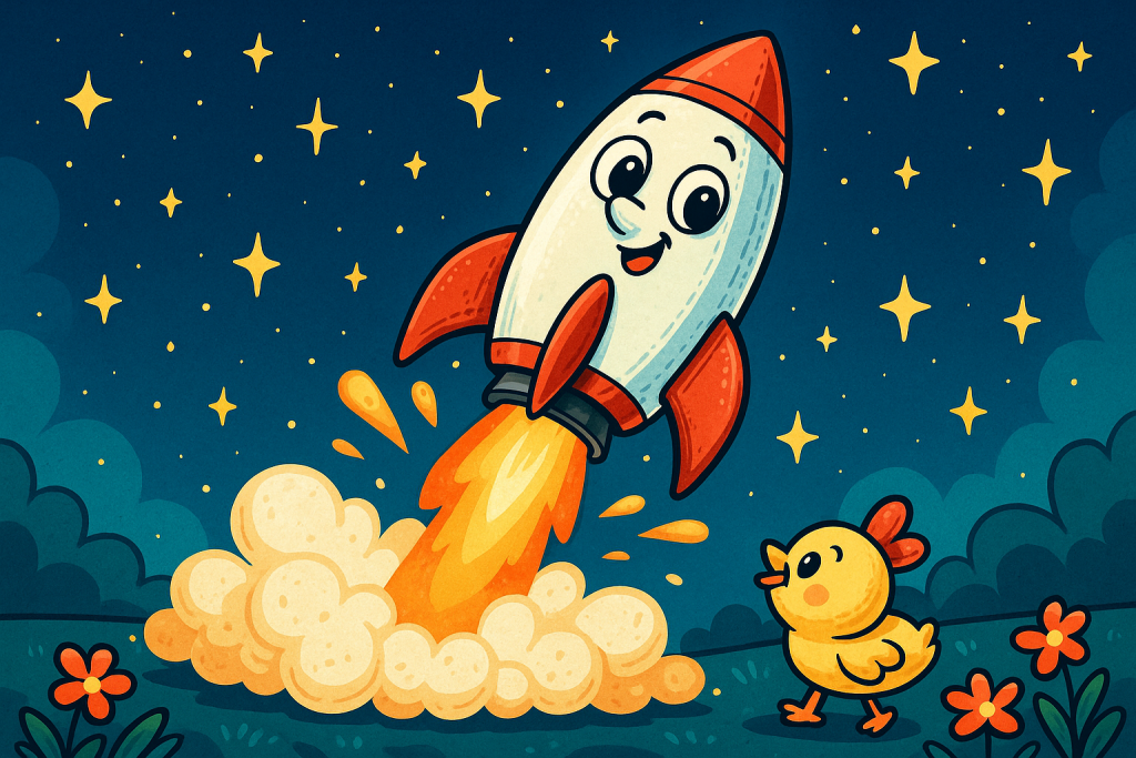 cuento el cohete y la luna para bebés