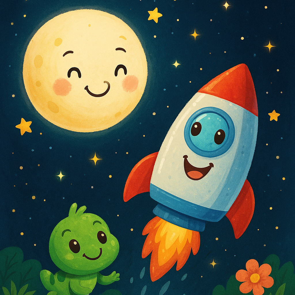 cuento el cohete y la luna para bebés