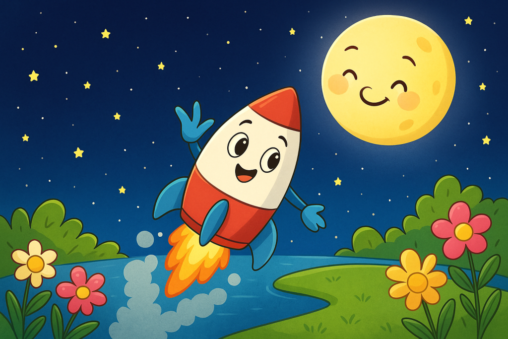 cuento el cohete y la luna para bebés