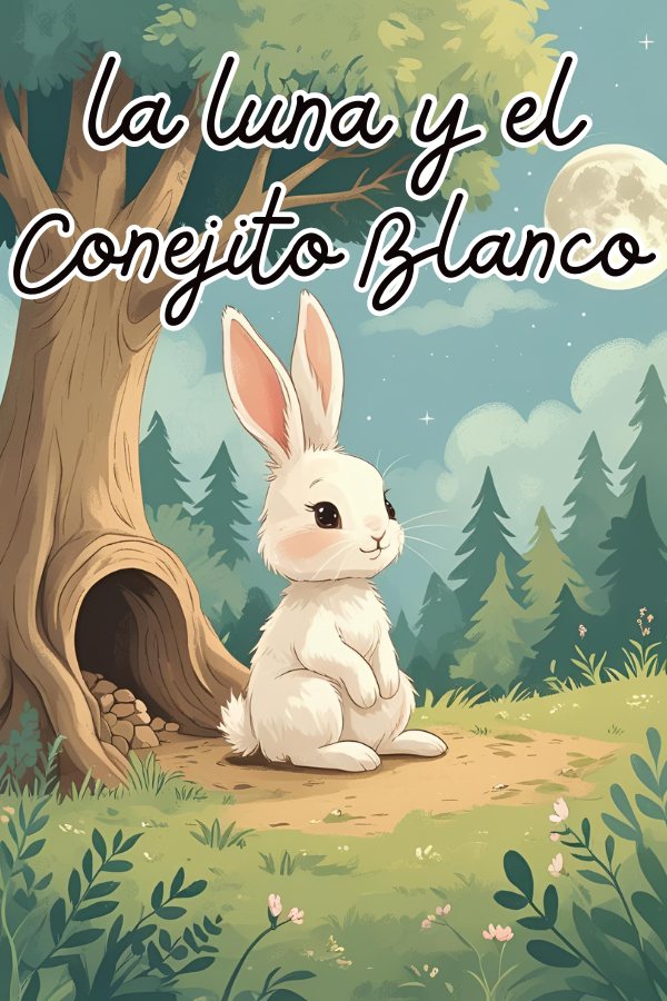 La luna y el conejito blanco